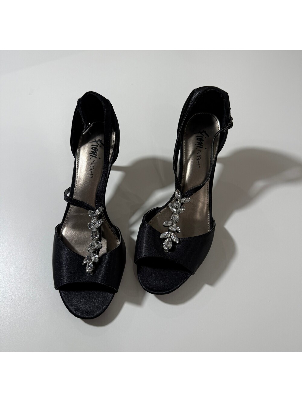 Fioni Bedazzled Women's Strappy Heels Sateen Finish Formal Elegant Girly